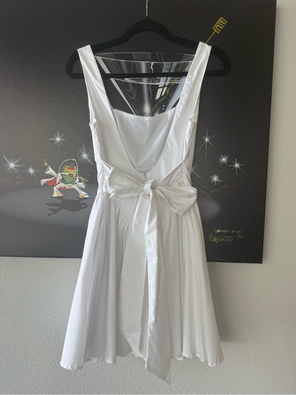 New Crystal sky White Sleeveless Mini Dress Back Bow s